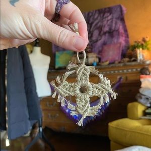 Handmade Macrame Crochet Snowflake Ornaments
